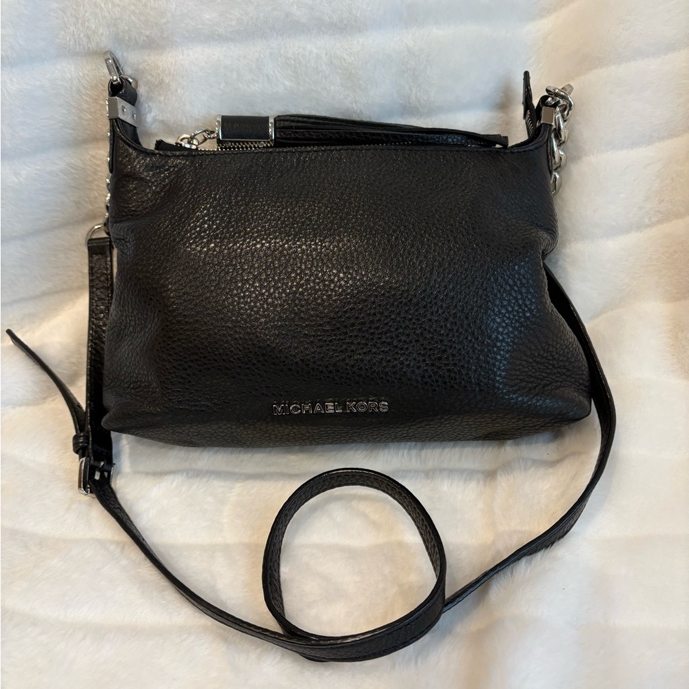 Michael Kors Black Pebbled Leather Crossbody